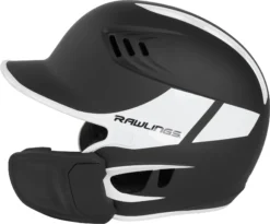 Rawlings Junior VELO Baseball Batting Helmet W/ Reversible Jaw Guard -DUCK Sporting Goods VELOREV JR RVELREVMGBK BlackWhite SDER
