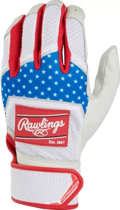 Rawlings Adult Workhorse '22 Batting Gloves -DUCK Sporting Goods WH22BG USA 88 REDWHITEBLUE VFLD