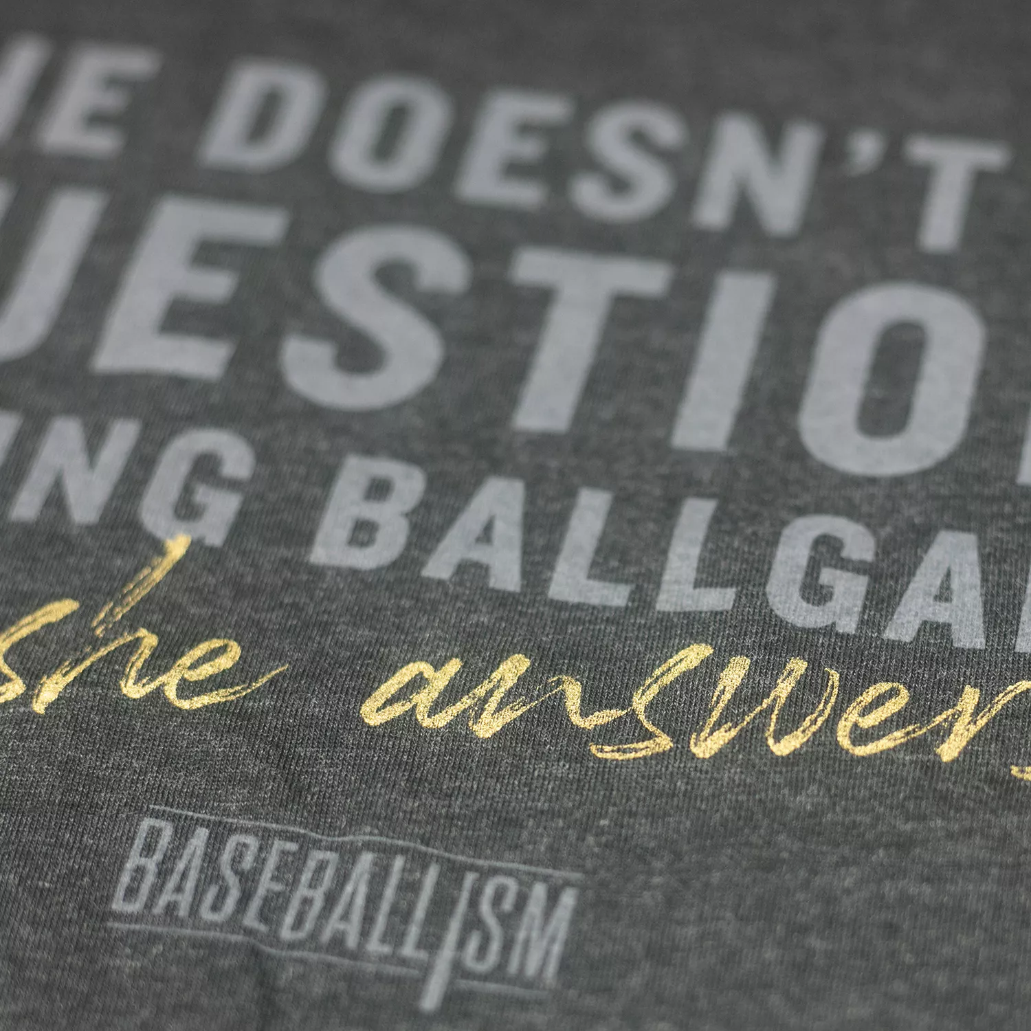 Baseballism Women's "She Answers Them" Warm-Up T-Shirt 4 Baseballism Women's "She Answers Them" Warm-Up T-Shirt - Image 2