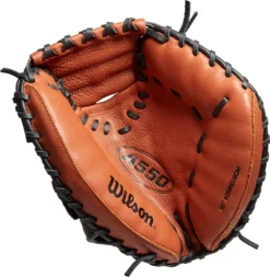 Wilson 32'' Youth A550 Series Catcher's Mitt -DUCK Sporting Goods WTA05RB20DCM Brown PALM