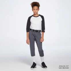 DeMarini Girls' Fierce Softball Pants 12 DeMarini Girls' Fierce Softball Pants -DUCK Sporting Goods WTD4040 CHGL Charcoal MODFRT alt1