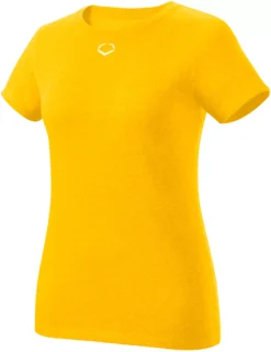 EvoShield Women's Heather Short Sleeve T-Shirt -DUCK Sporting Goods WTV3001 022XL LightGold SDE